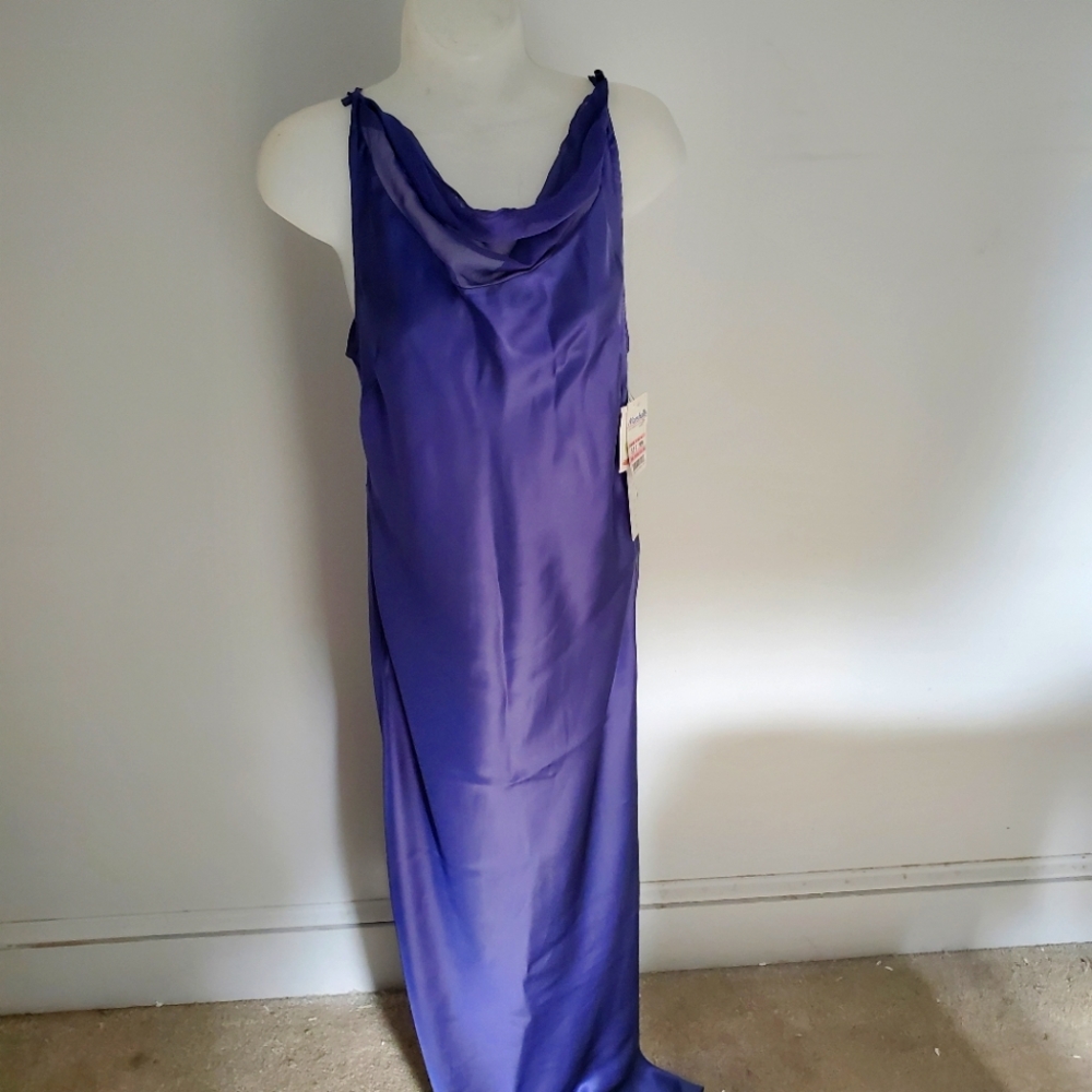 NEW Silk night gown Willow Blossom -midnight blue-medium